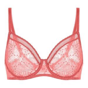 Simone Perele Comete Molded Full Cup Texas Pink Lace Bra $120 34D